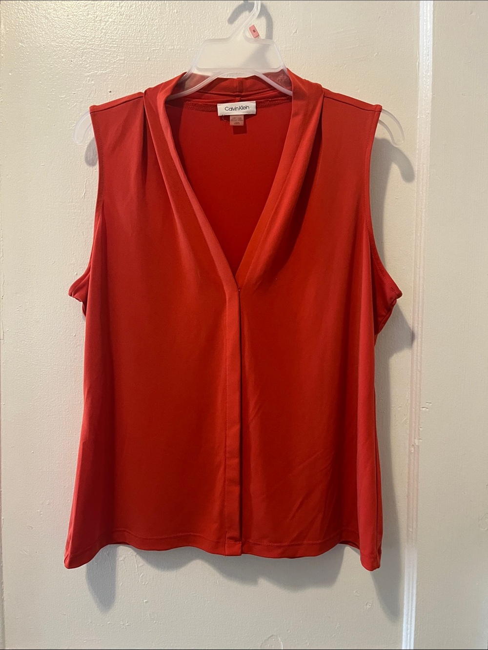 Calvin Klein Red V-Neck Sleeveless Camisole